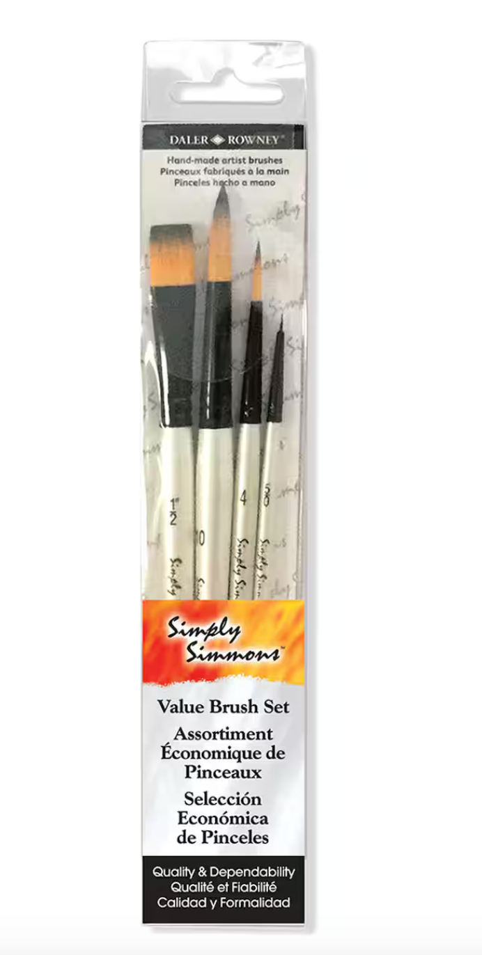 Simply Simmons Pure Spring Watercolor Brush Set of 4