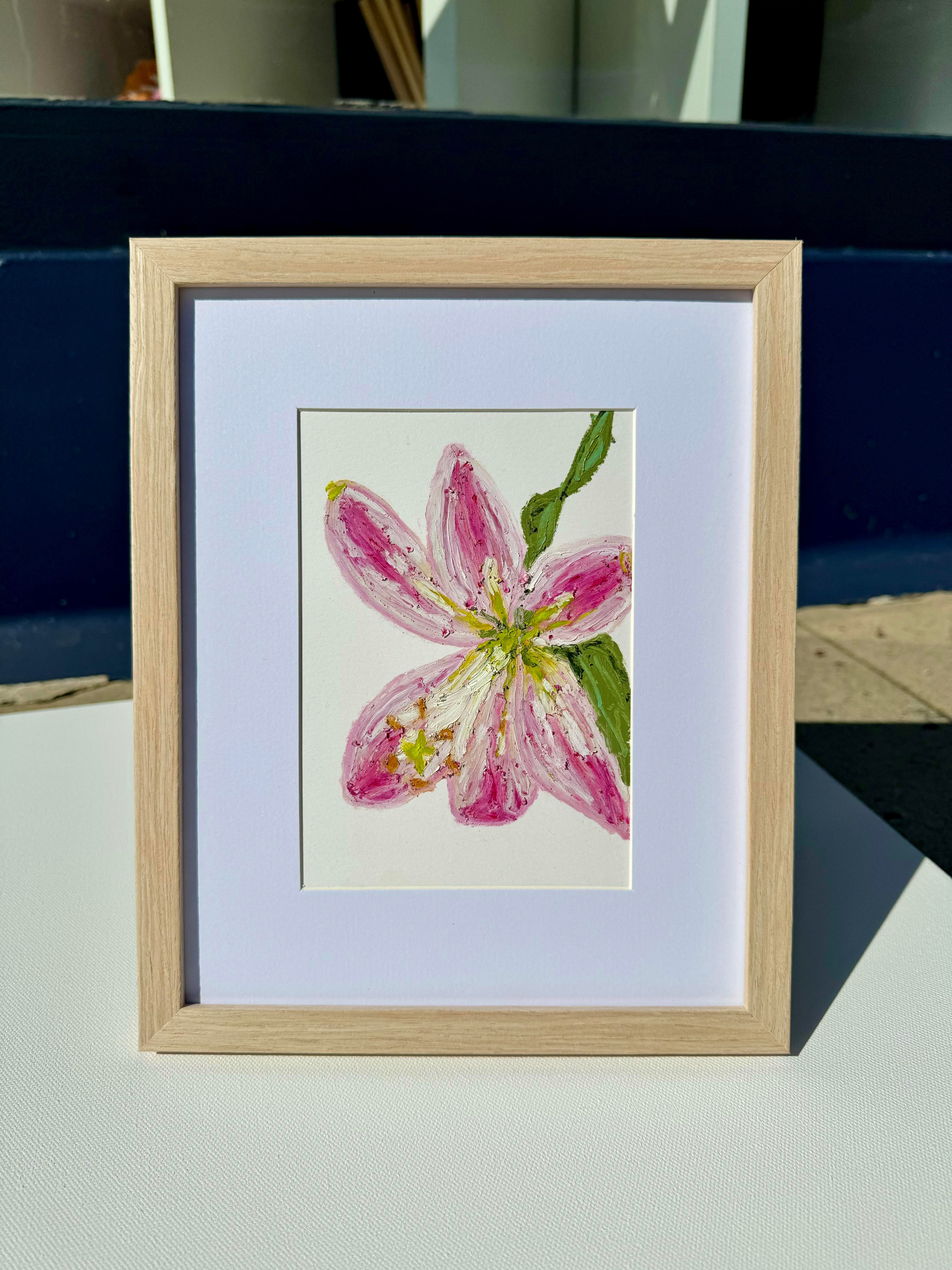 MAR 30th IN-PERSON - Framed Oil Pastel Flower Drawing with Kirsten Israel