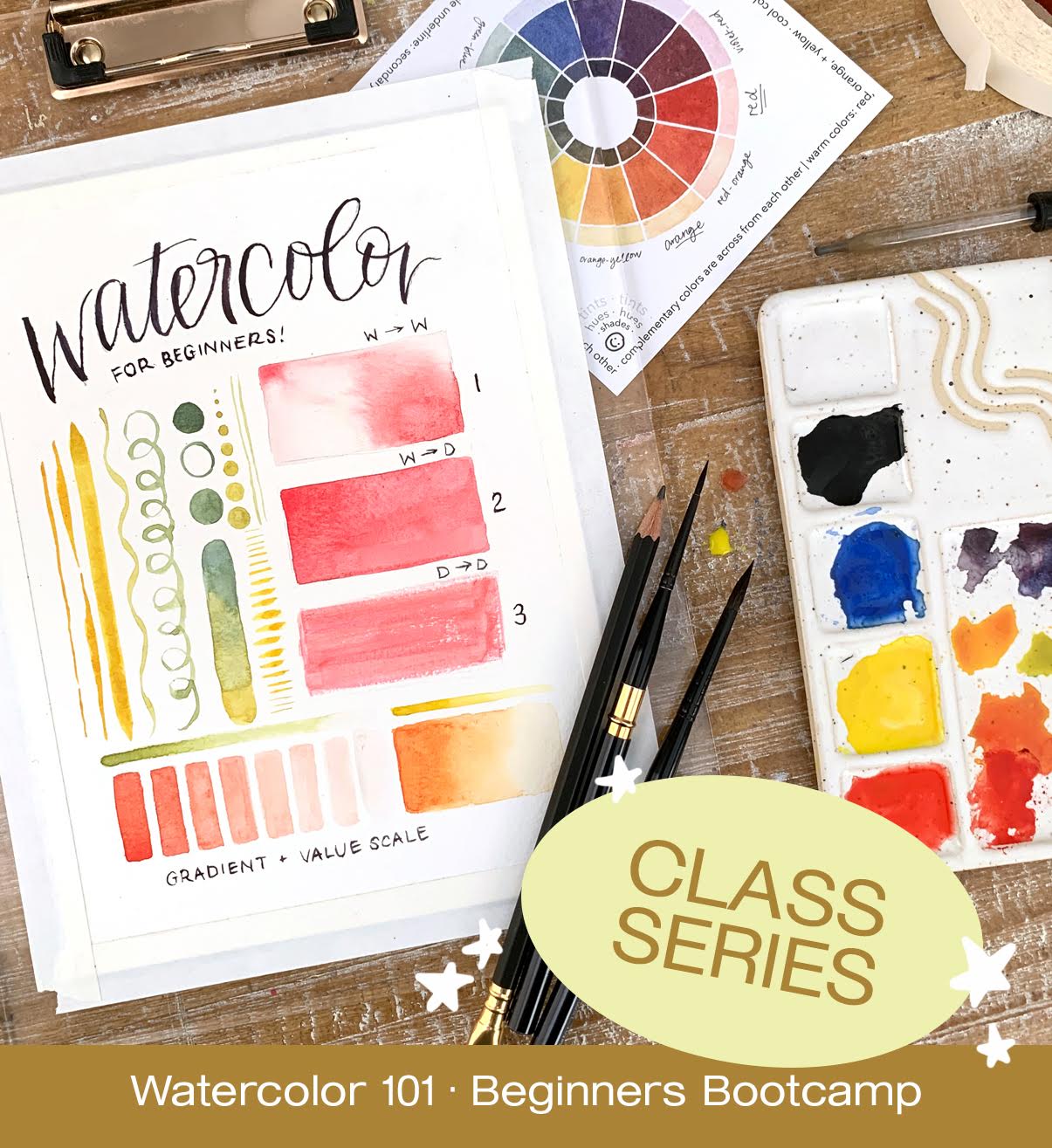 JAN 8th, 15th, & 22nd, IN-PERSON -  Watercolor 101: Beginners Bootcamp with Annie Brown