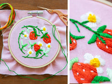 Load image into Gallery viewer, Holiday Decor:  Strawberries DIY Embroidered Ornament Kit