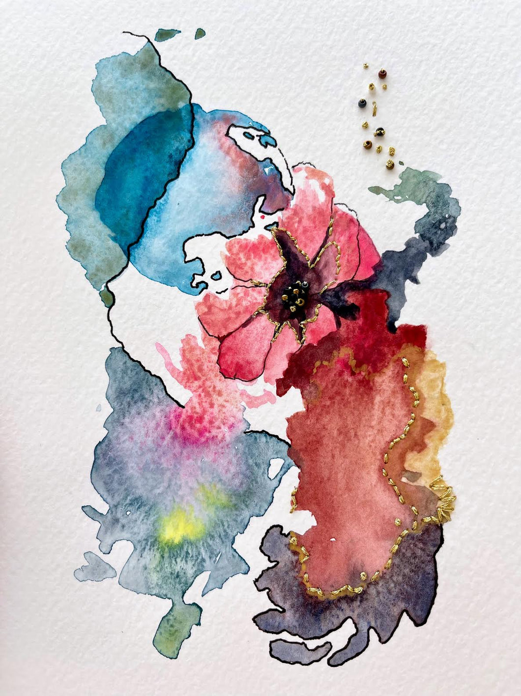 MAR 16th IN-PERSON - Paint & Stitch on Paper with Mirina Moloney