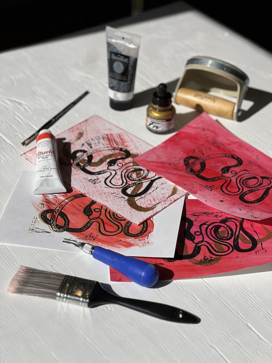 MAR 23rd IN-PERSON - Linocut Remix: Multi-Color Printing & Painted Accents with Stavisky Studio