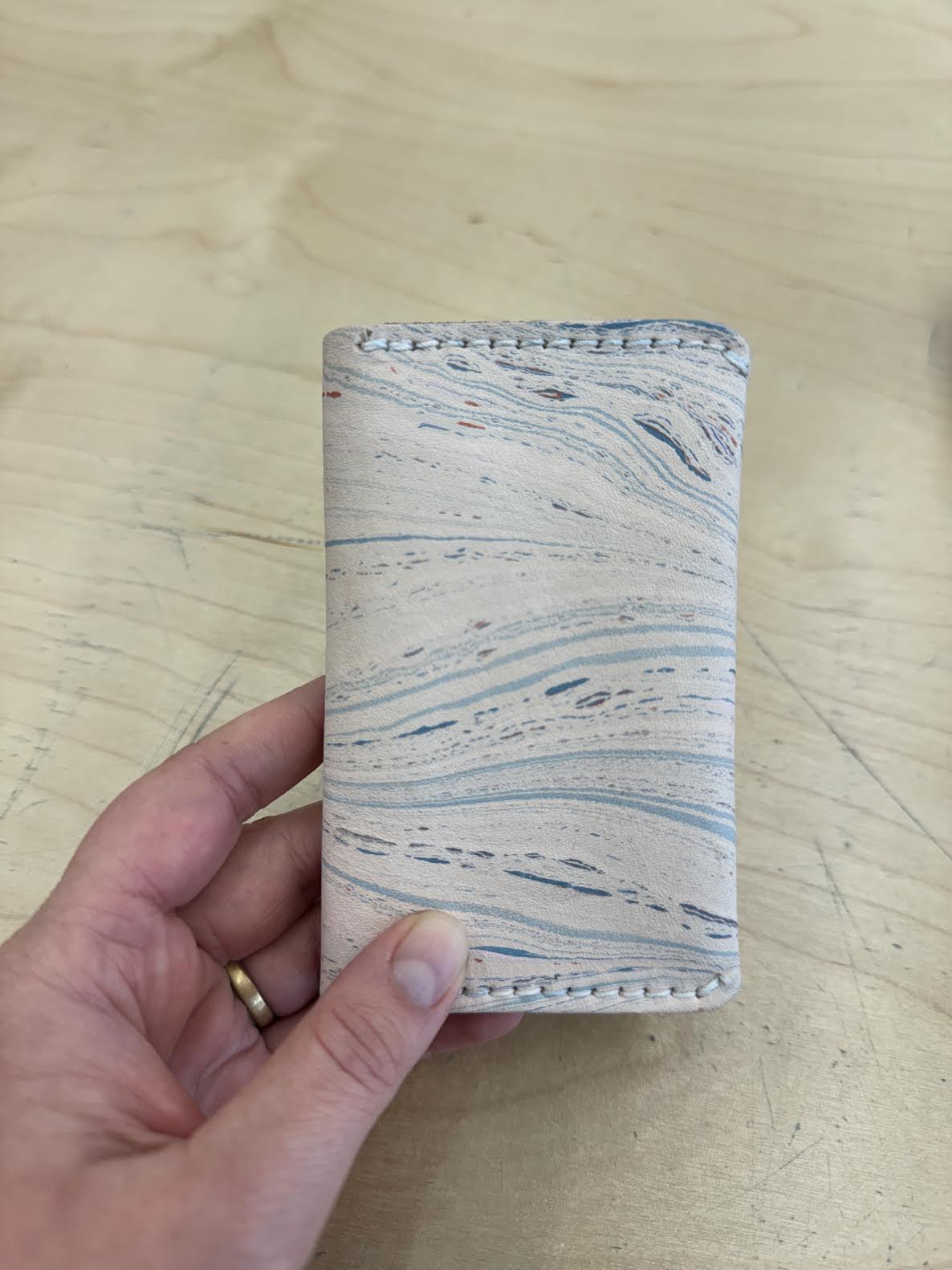 Marbled Leather Wallet