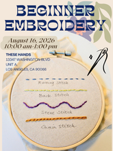 Load image into Gallery viewer, AUG 16th- Embroidery 101 Workshop (Beginner)