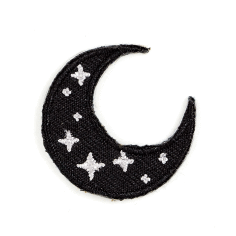 Crescent Moon Embroidered Sticker Patch: 1