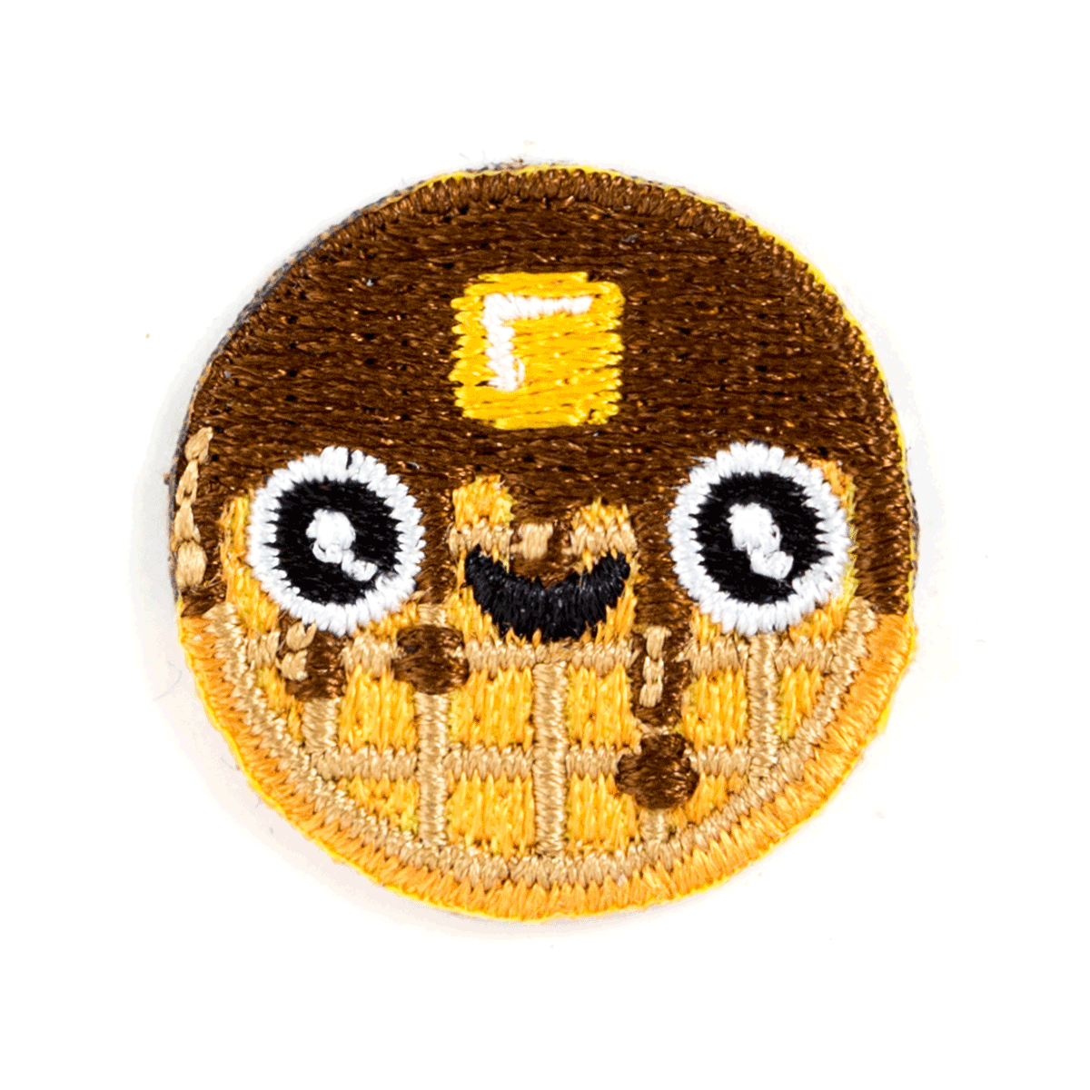 Waffle Face Embroidered Sticker Patch: 1