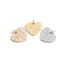 Load image into Gallery viewer, 18K Gold PVD Stainless Steel "Amour" Heart Charm: Gold / 15mm - These Hands Makers Collective