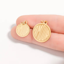 Load image into Gallery viewer, 18K Gold PVD Stainless Steel Round Amour Charm: Gold / 15mm - These Hands Makers Collective