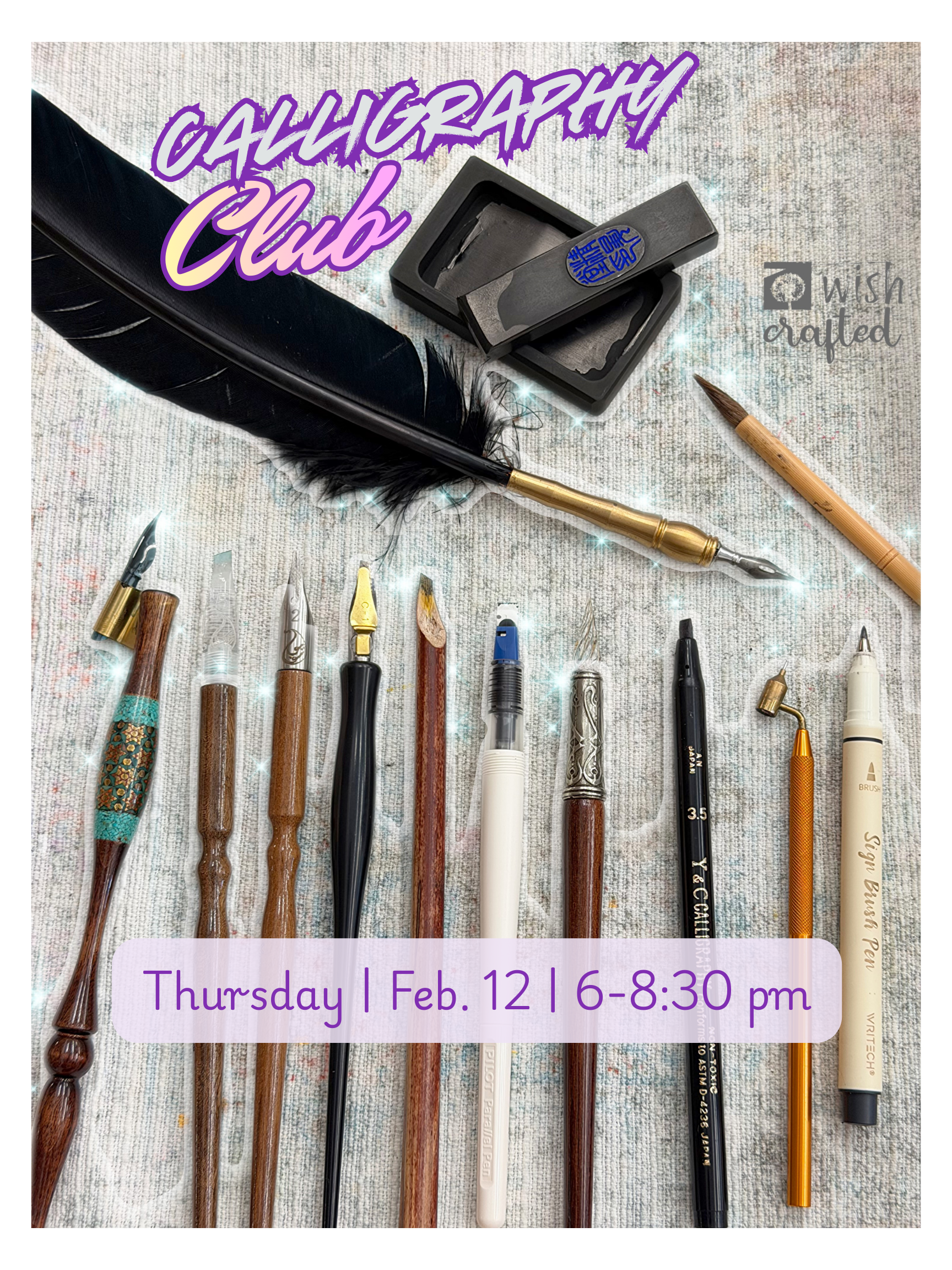 FEB 12th IN-PERSON - Calligraphy Club - Valentine's Day edition
