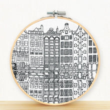 Load image into Gallery viewer, Gingerbread Houses, Amsterdam - embroidery kit