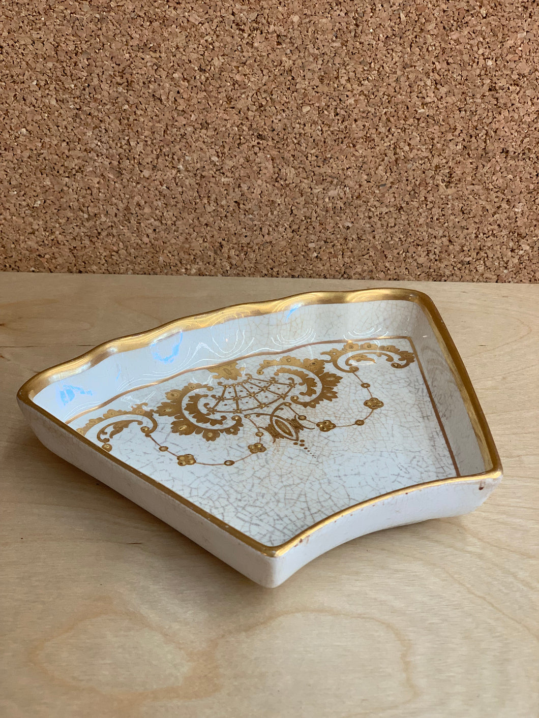 Vintage Schmidt Ceramic Gold Trim Tray