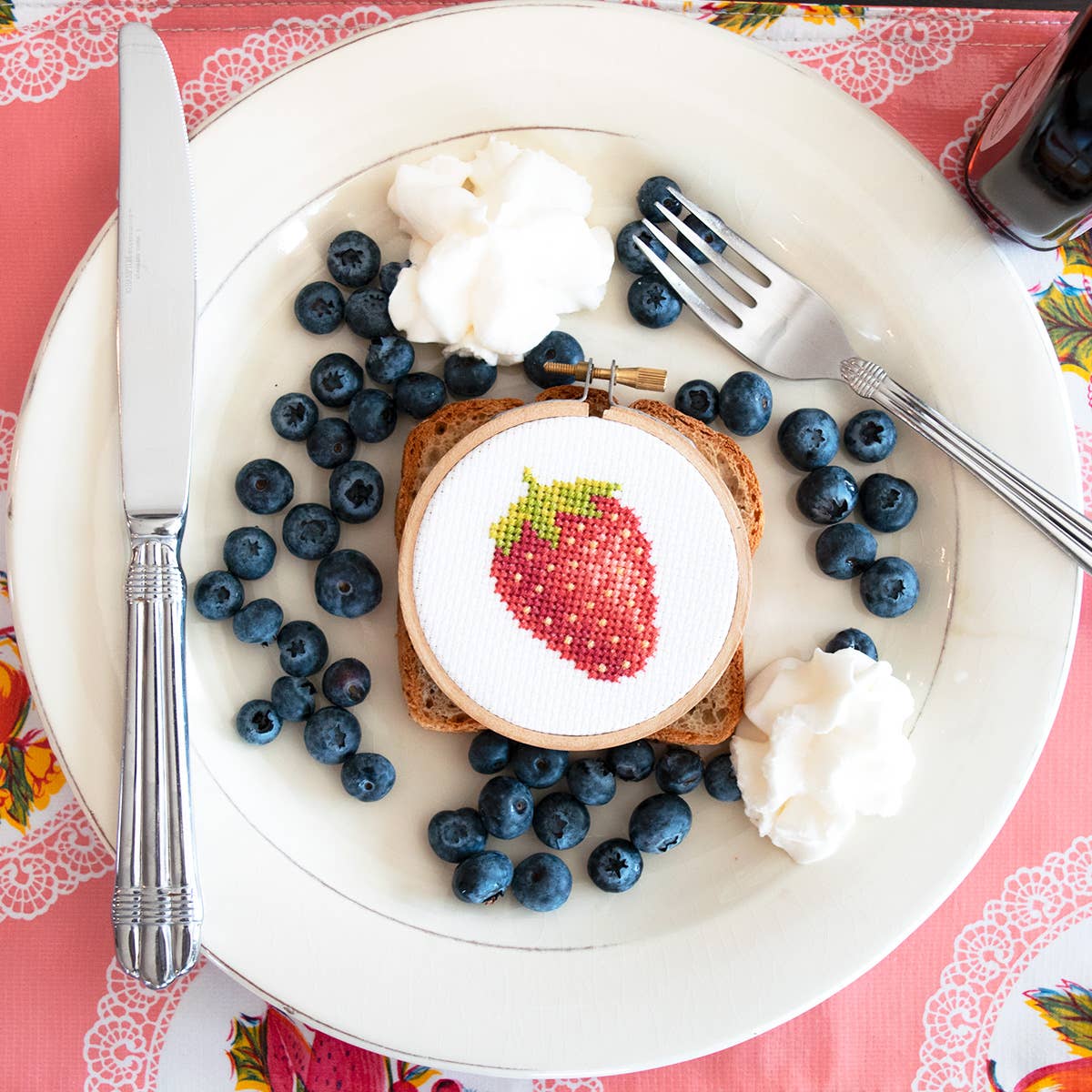 Strawberry DIY Mini Cross Stitch Kit