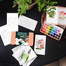 Load image into Gallery viewer, Zinnia Garden watercolor painting kit