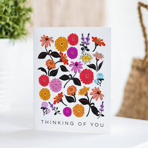 Zinnias Thinking of You Greeting Card