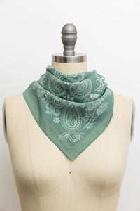 Paisley Floral Patterned Bandana: Beige