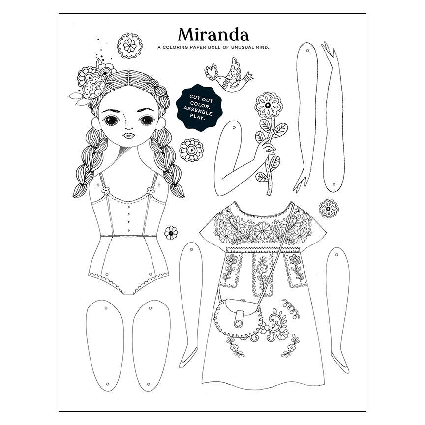 MIRANDA PAPER DOLL COLORING SHEET