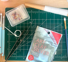 Load image into Gallery viewer, APR 25th - IN PERSON - Silver Metal Clay Gem Rings