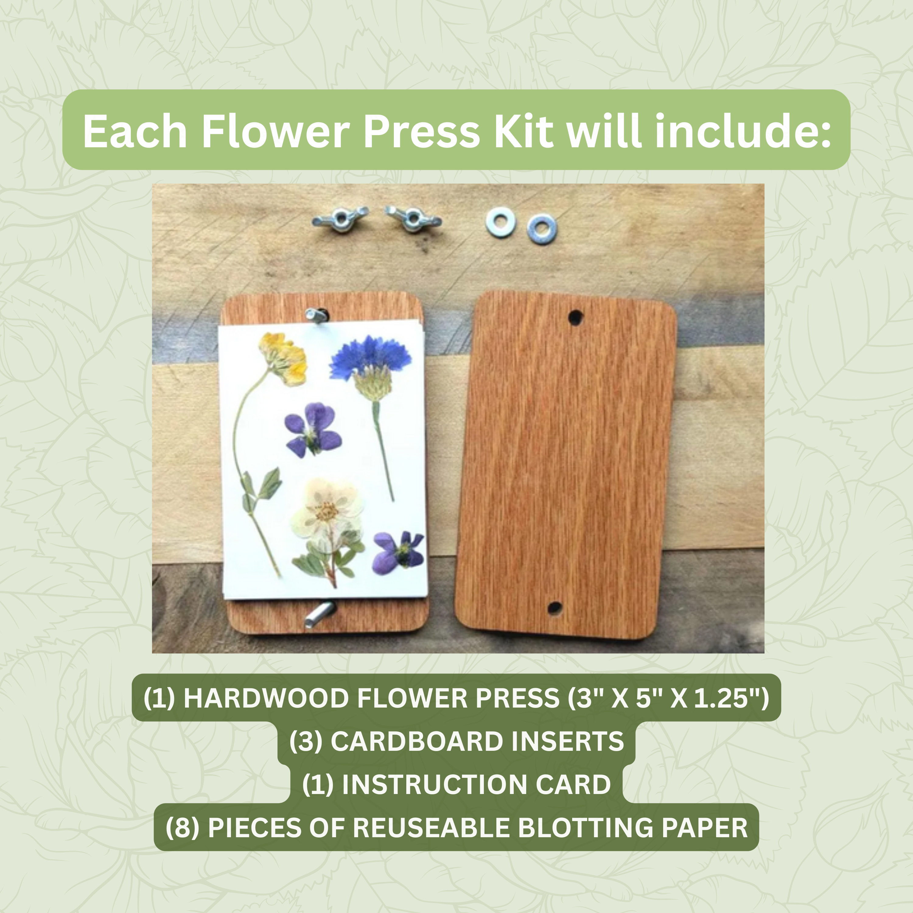 Pocket Flower Press Customized With Logo Or Design | 3
