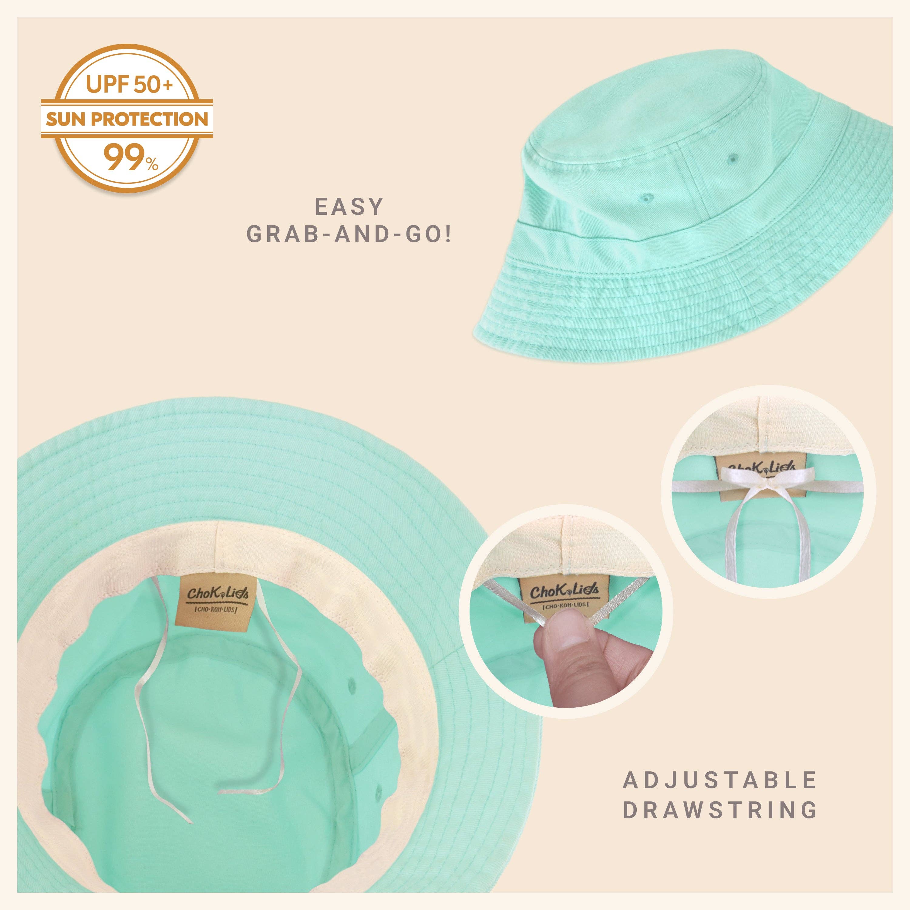 CHOK.LIDS Canvas Bucket Hat: White