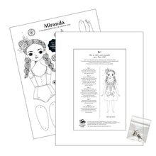 Load image into Gallery viewer, MIRANDA PAPER DOLL COLORING SHEET