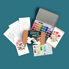 Load image into Gallery viewer, Zinnia Garden watercolor painting kit