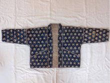Load image into Gallery viewer, Kimono Jacket Block Print Reversible Quilted Blue Cotton