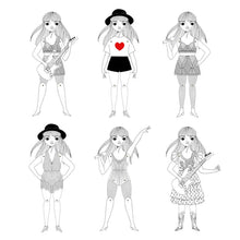 Load image into Gallery viewer, TAYLOR SWIFT COLORING PAPER DOLL SET