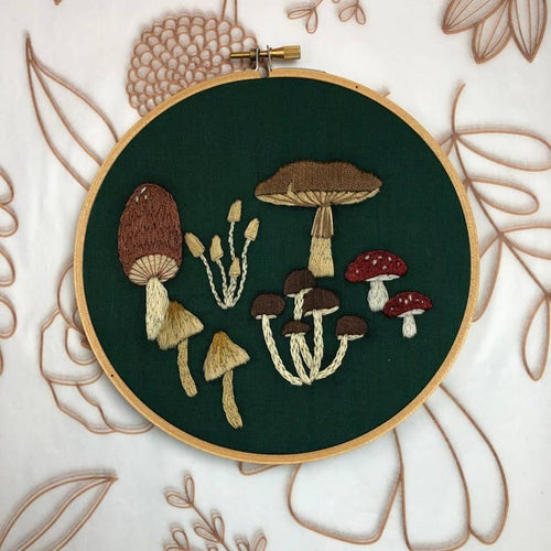 Mushrooms - Peel Stick and Stitch Hand Embroidery Designs