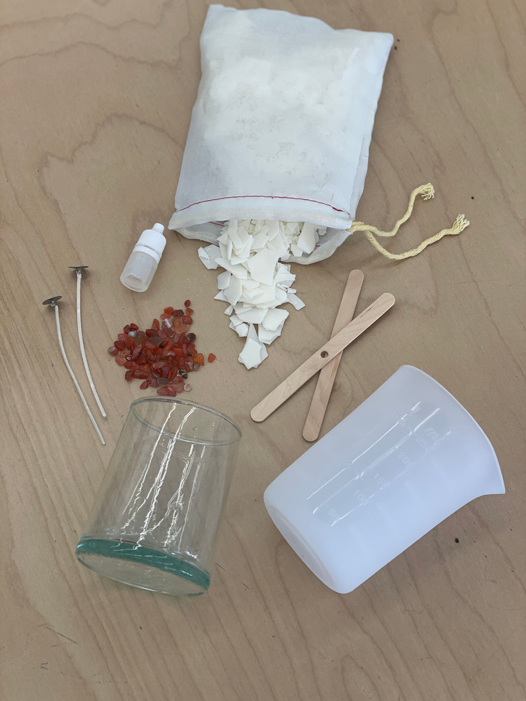 Microwave Intention Candle Making Kit - One Handblown Clear Glass Vessel