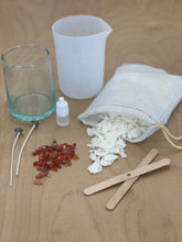 Load image into Gallery viewer, Microwave Intention Candle Making Kit - One Handblown Clear Glass Vessel