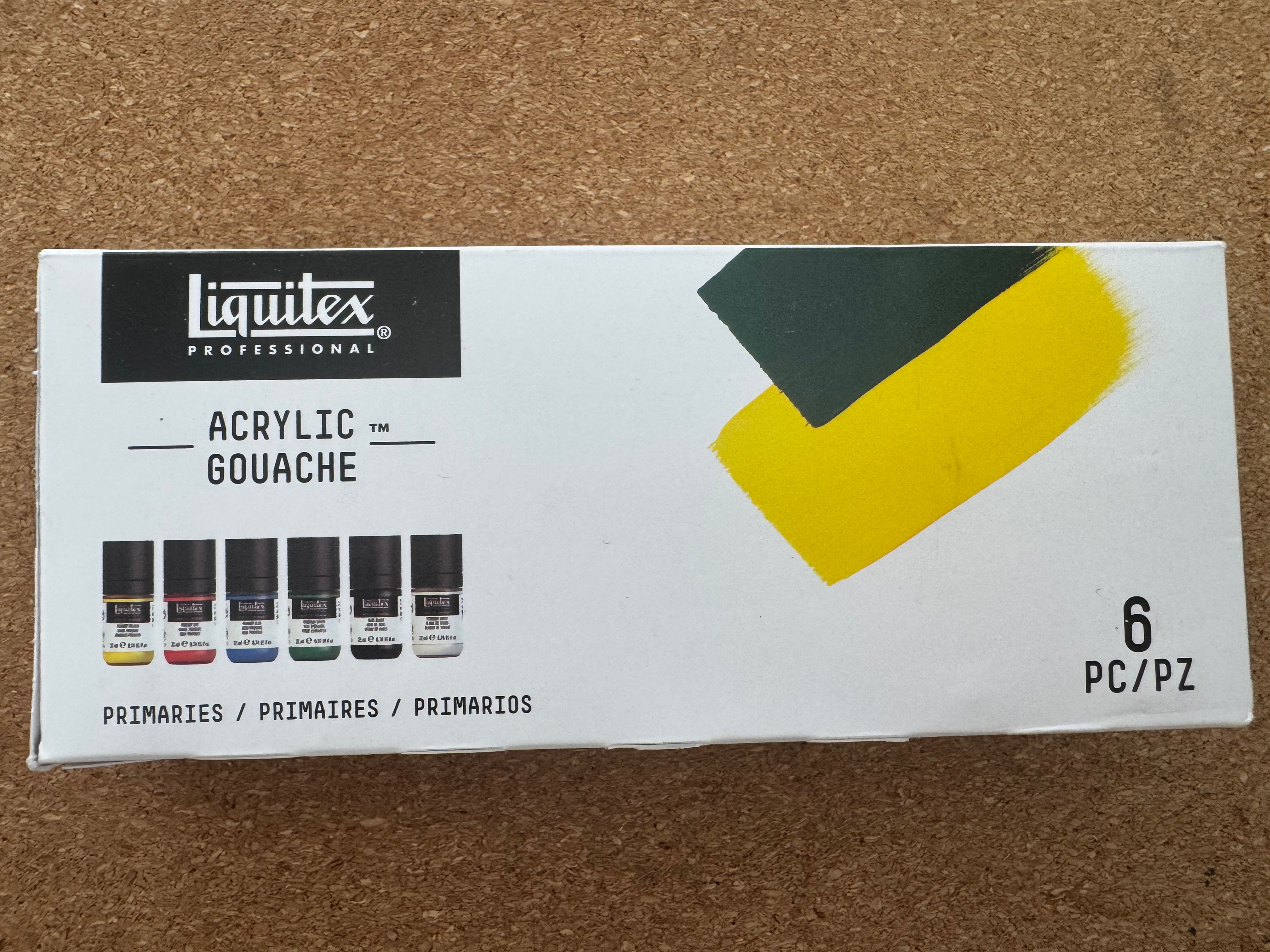 Liquitex - Primary Acrylic Gouache Paint Set (6pc)