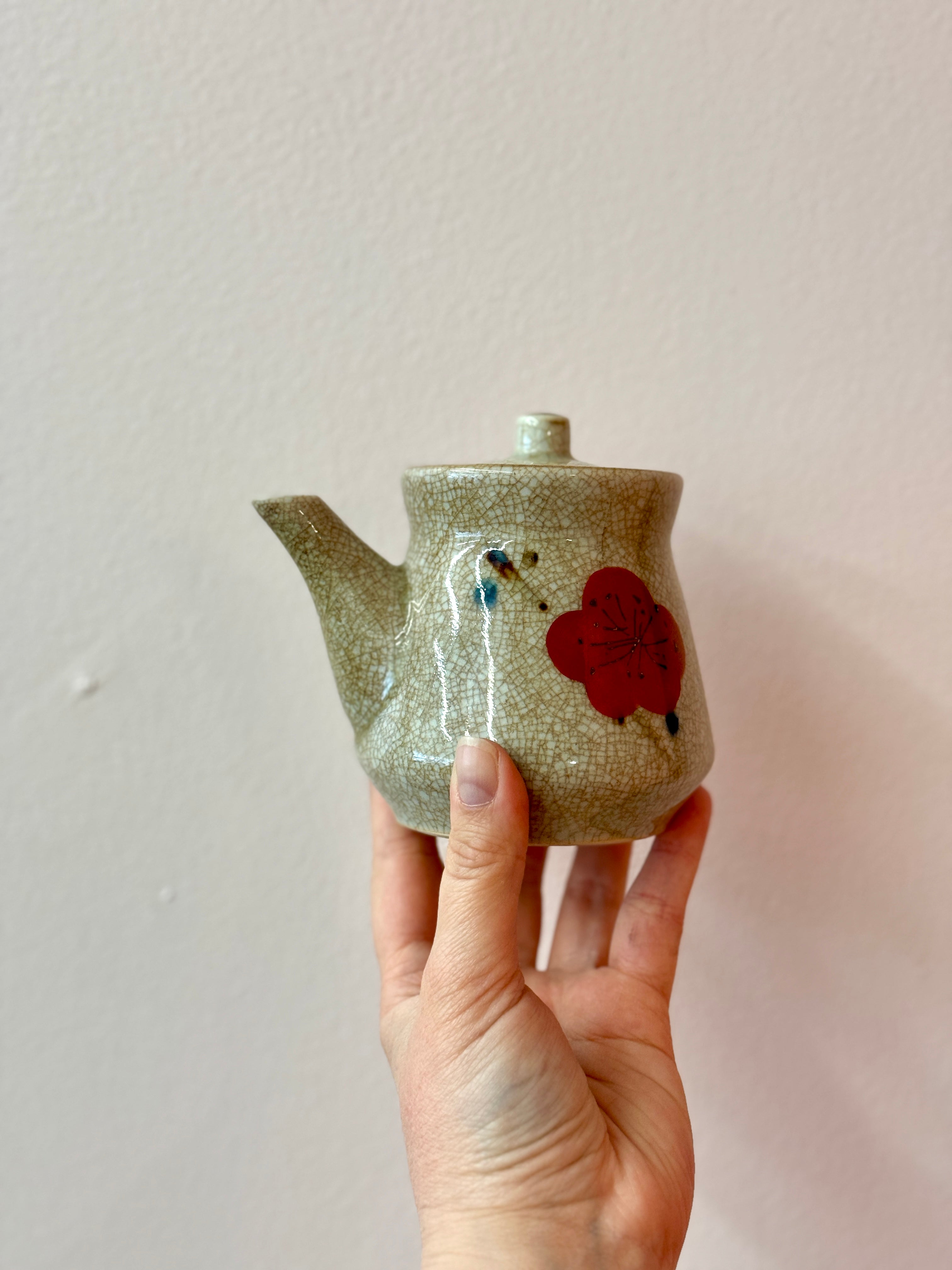Vintage Soy Sauce Server With Blossoms