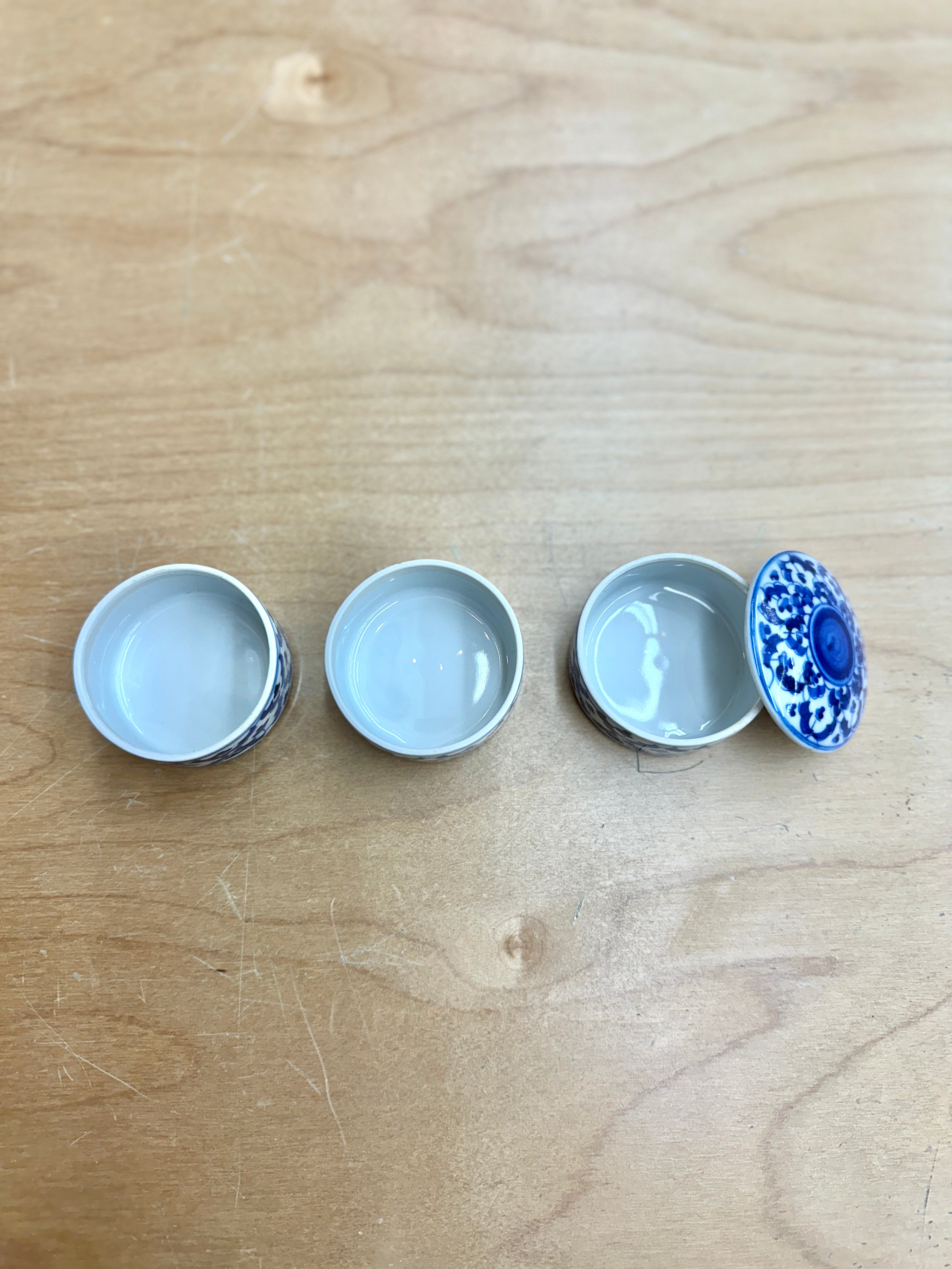 Set of 3 Vintage Jubako Porcelain Stacking Boxes