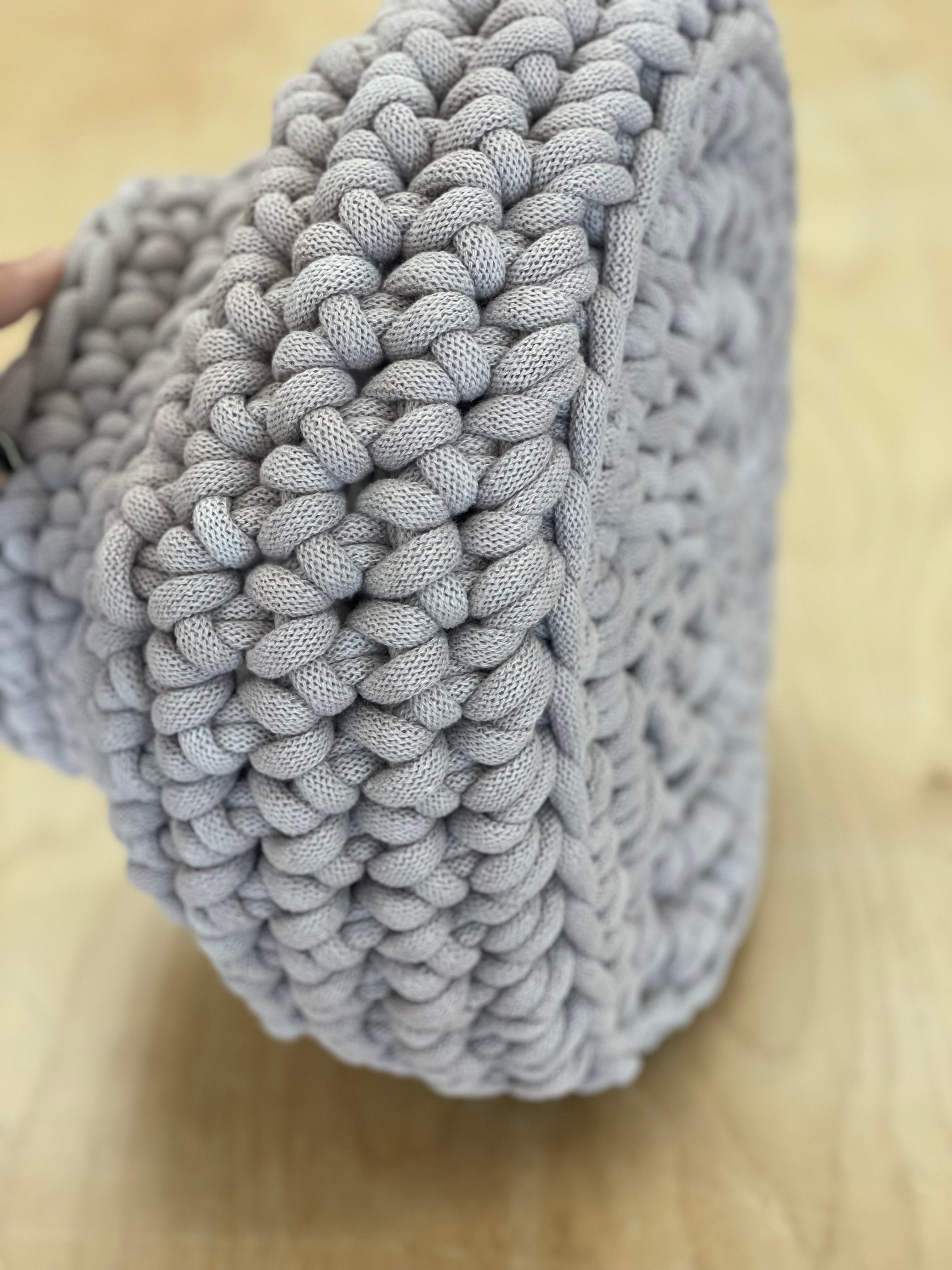 Chunky Crocheted Organic Vessel (Grey)