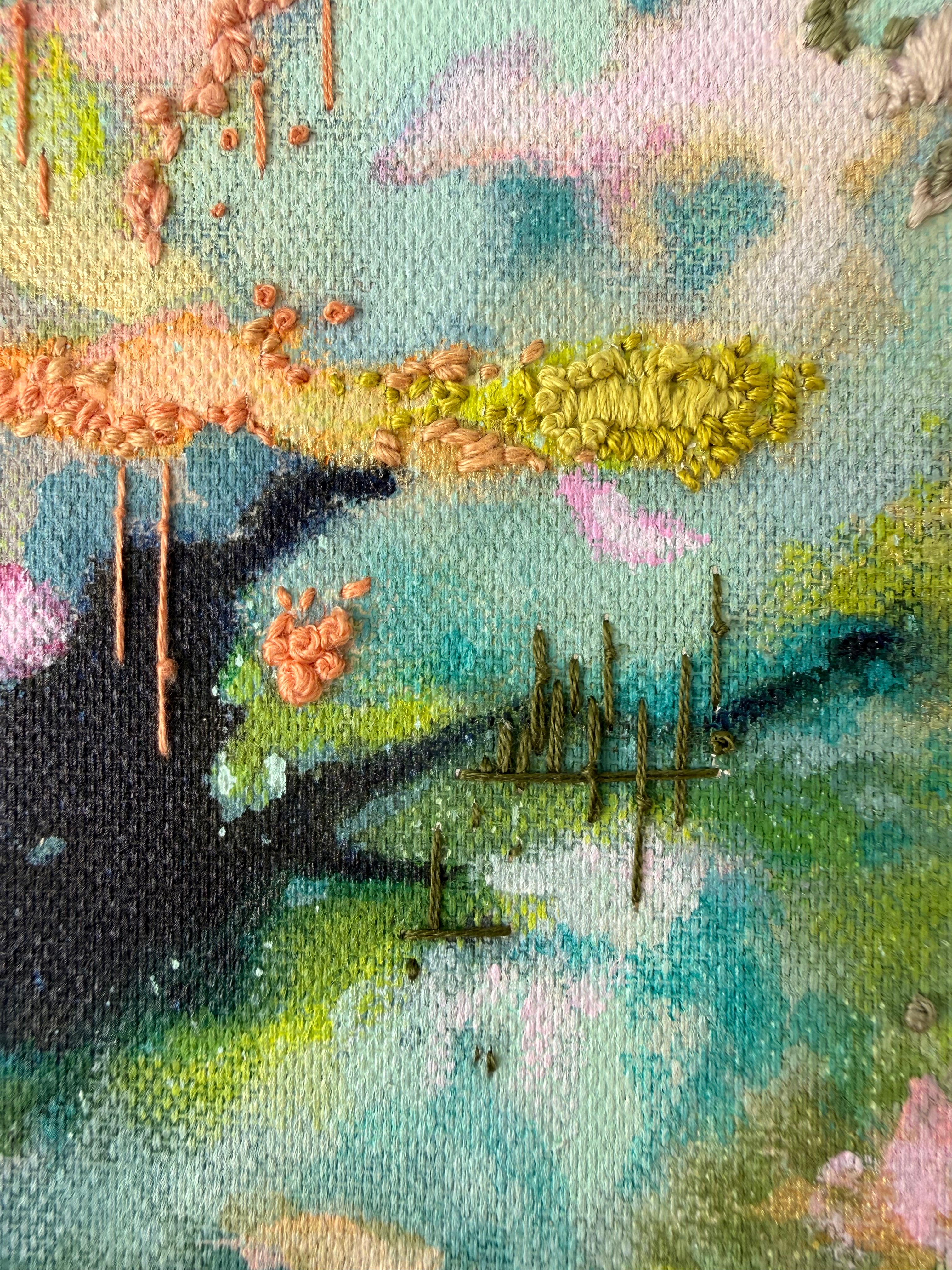 May 30th - Paint & Stitch on Raw Canvas with Mirina Moloney