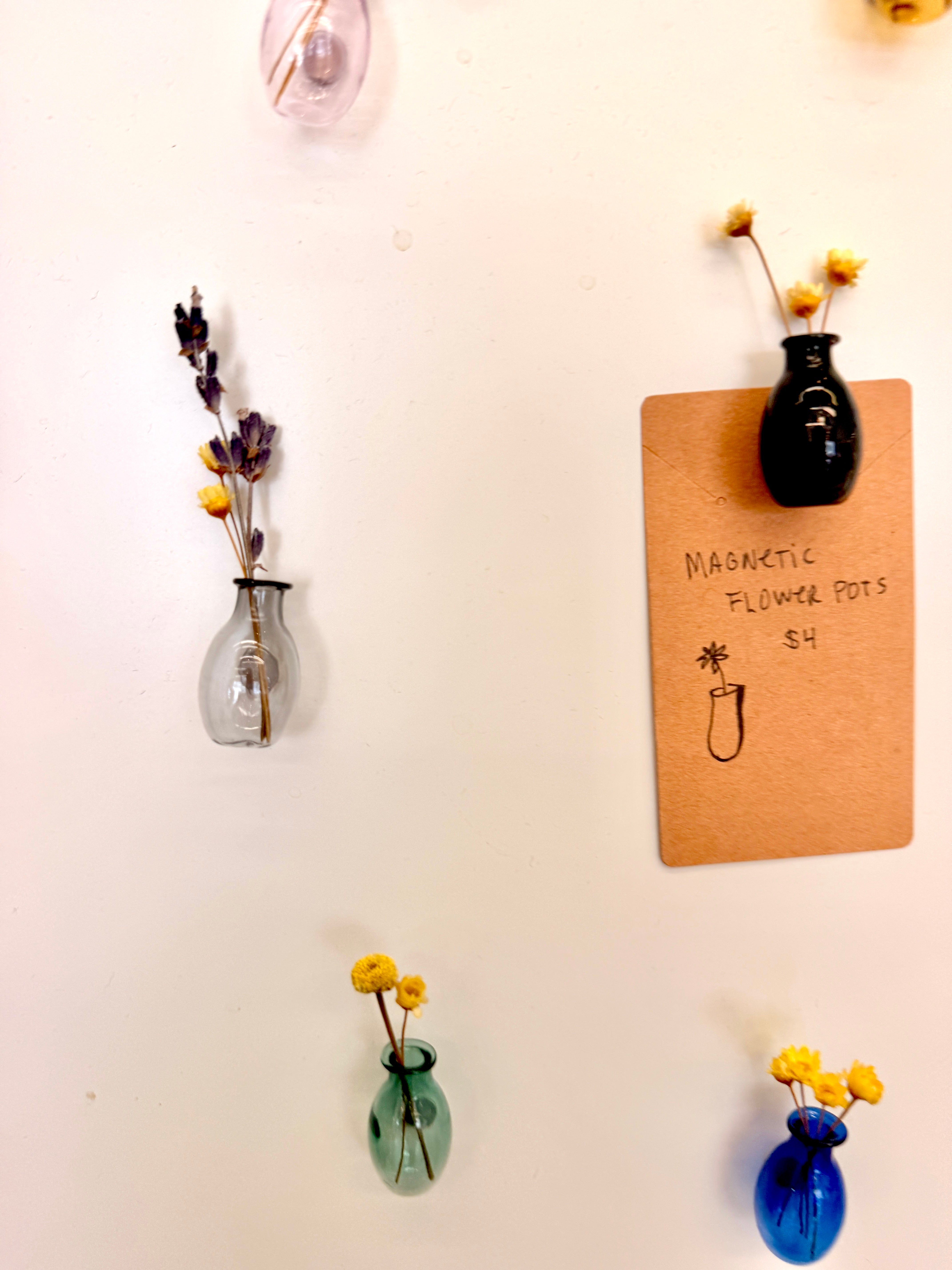 Mini Glass Flower Vase Magnet