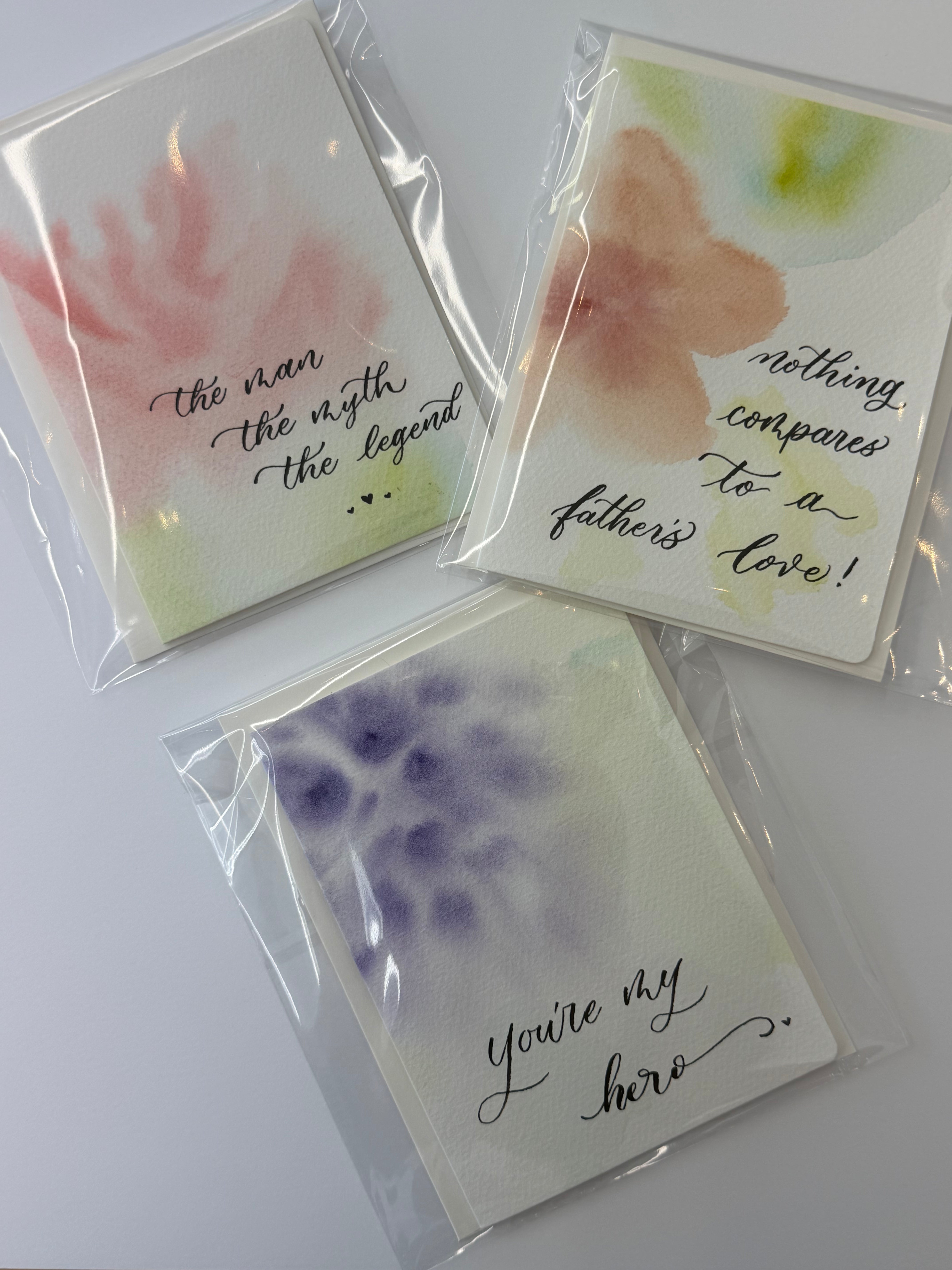 4x6 Watercolor + Calligraphy Cards by A Wish Crafted