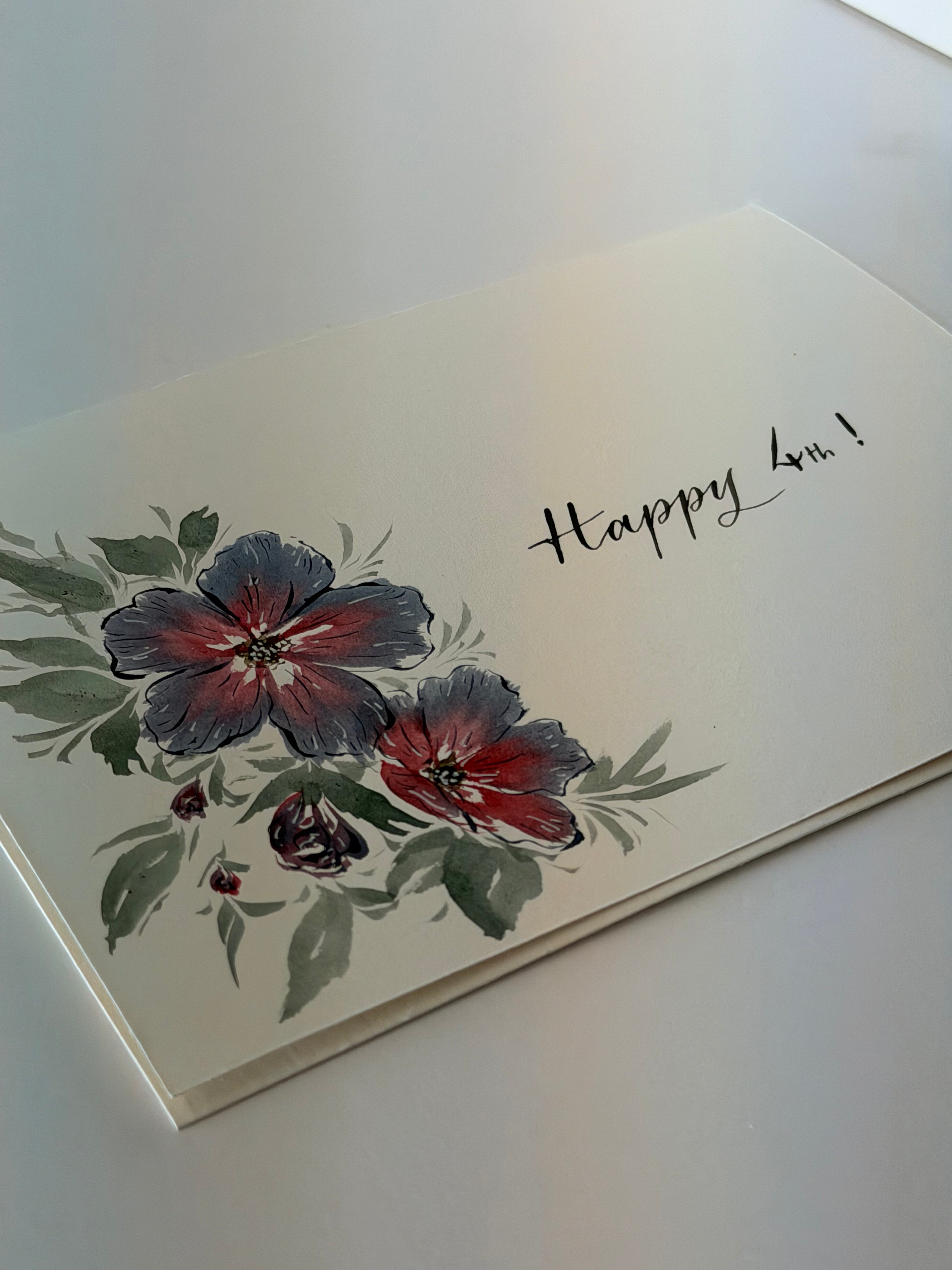 5x7 Watercolor Florals + Calligraphy Cards by A Wish Crafted