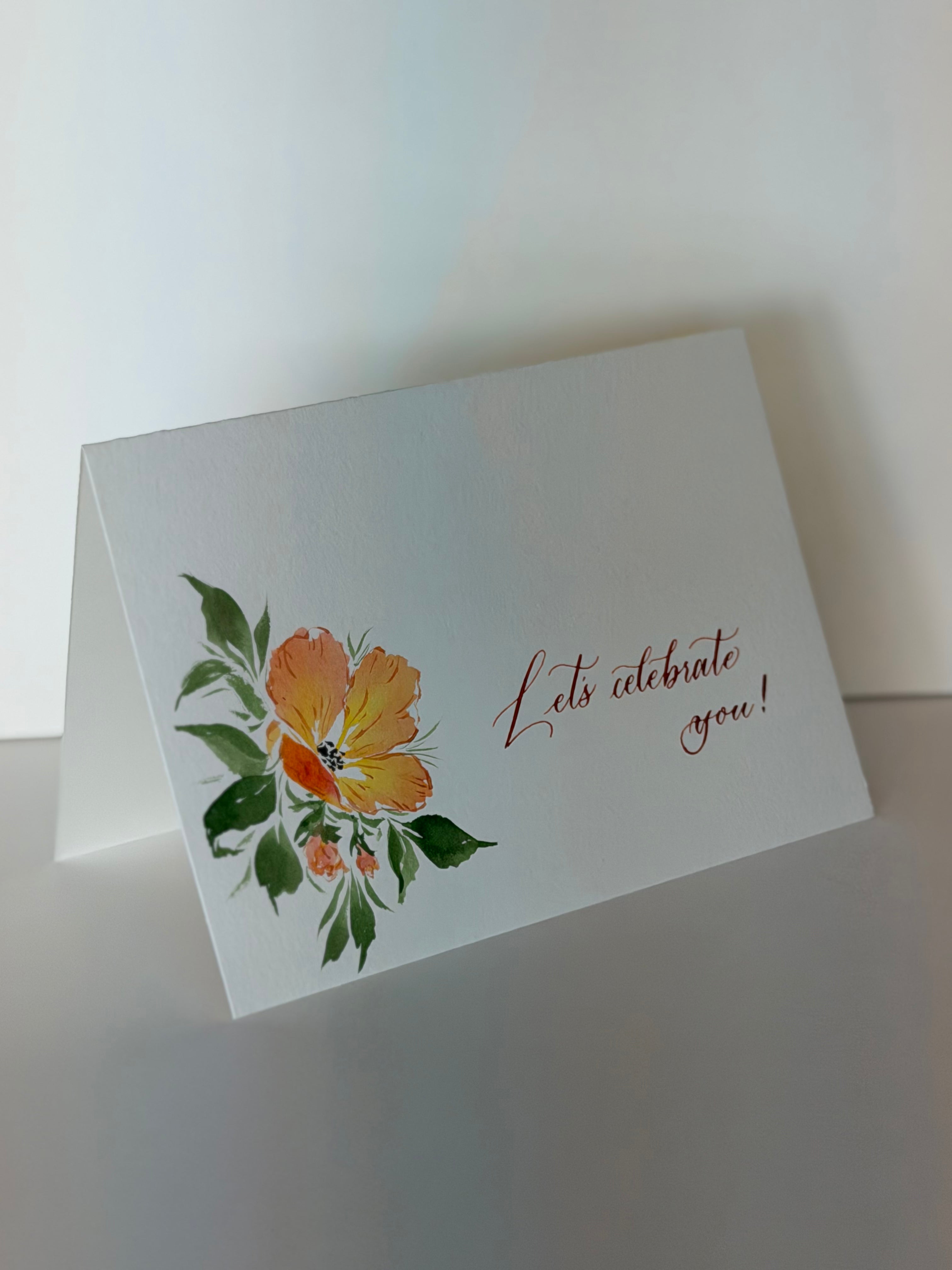 5x7 Watercolor Florals + Calligraphy Cards by A Wish Crafted