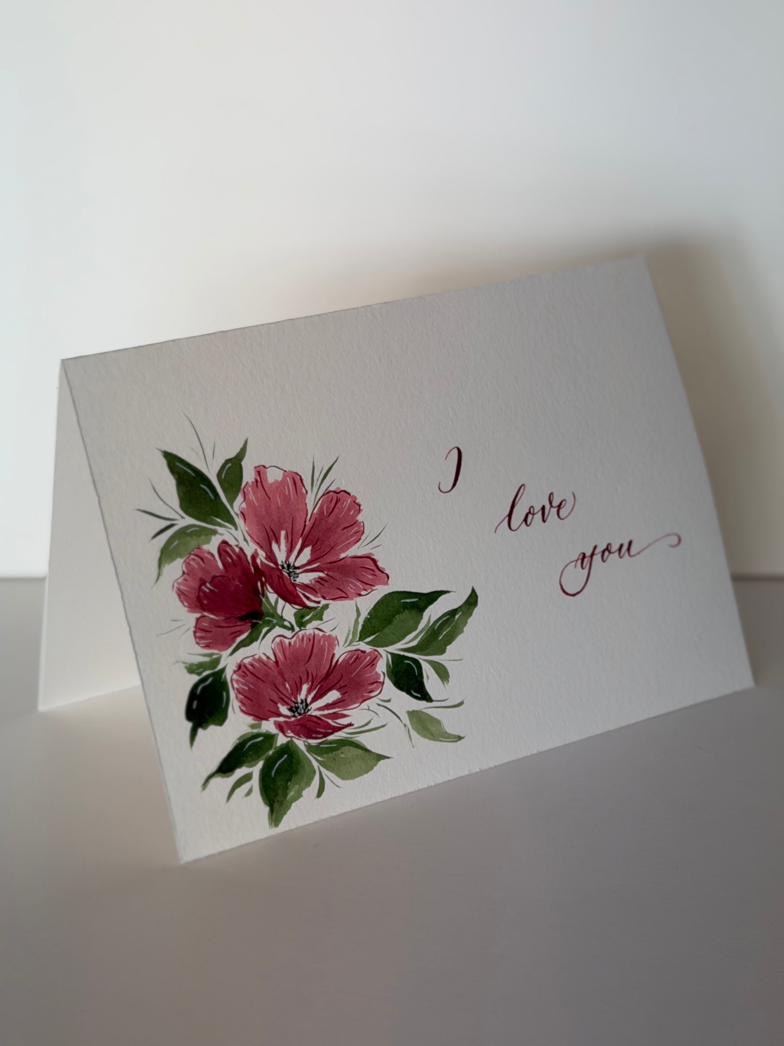 5x7 Watercolor Florals + Calligraphy Cards by A Wish Crafted
