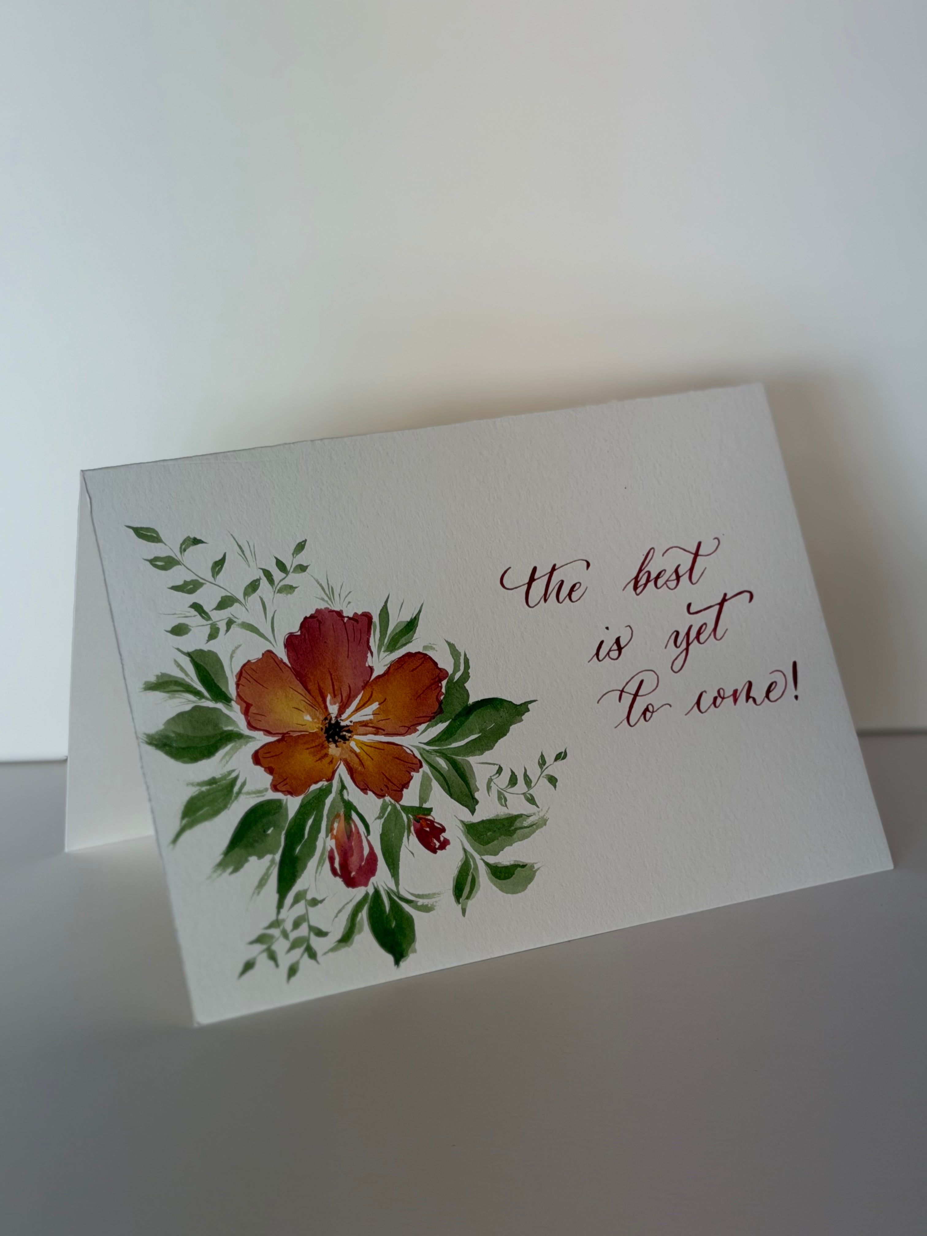 5x7 Watercolor Florals + Calligraphy Cards by A Wish Crafted