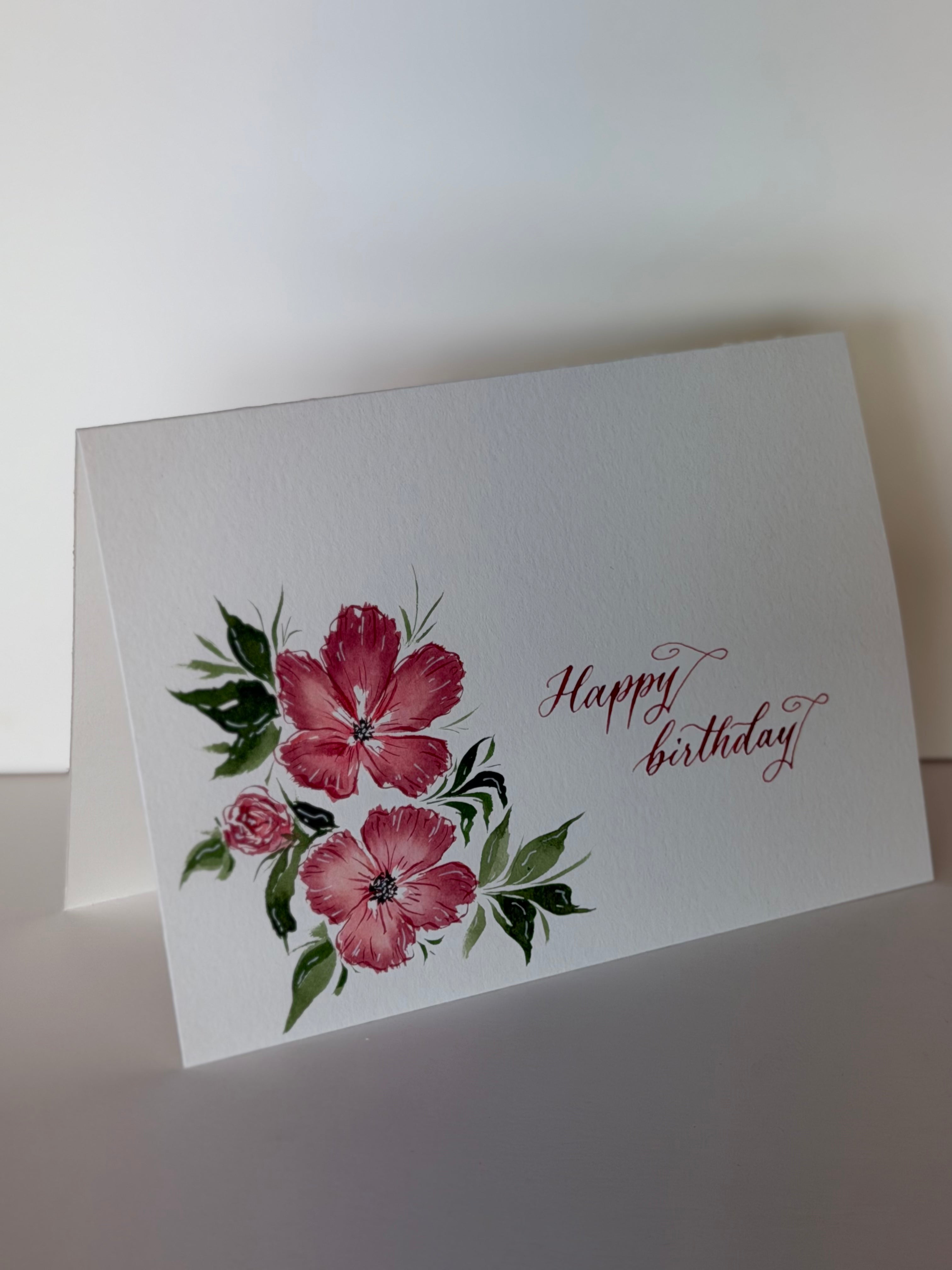 5x7 Watercolor Florals + Calligraphy Cards by A Wish Crafted