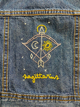 Load image into Gallery viewer, Kids Jean Jacket with Sagittarius Embroidery by Maggie Morris