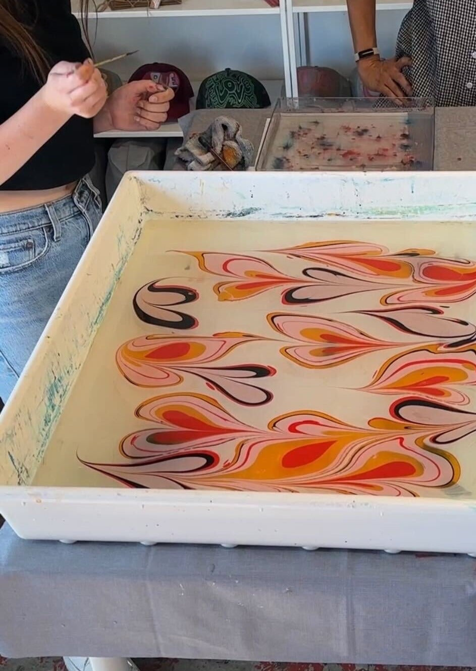 JUL 28th IN-PERSON - Intro to Marbling with Thunder Textile