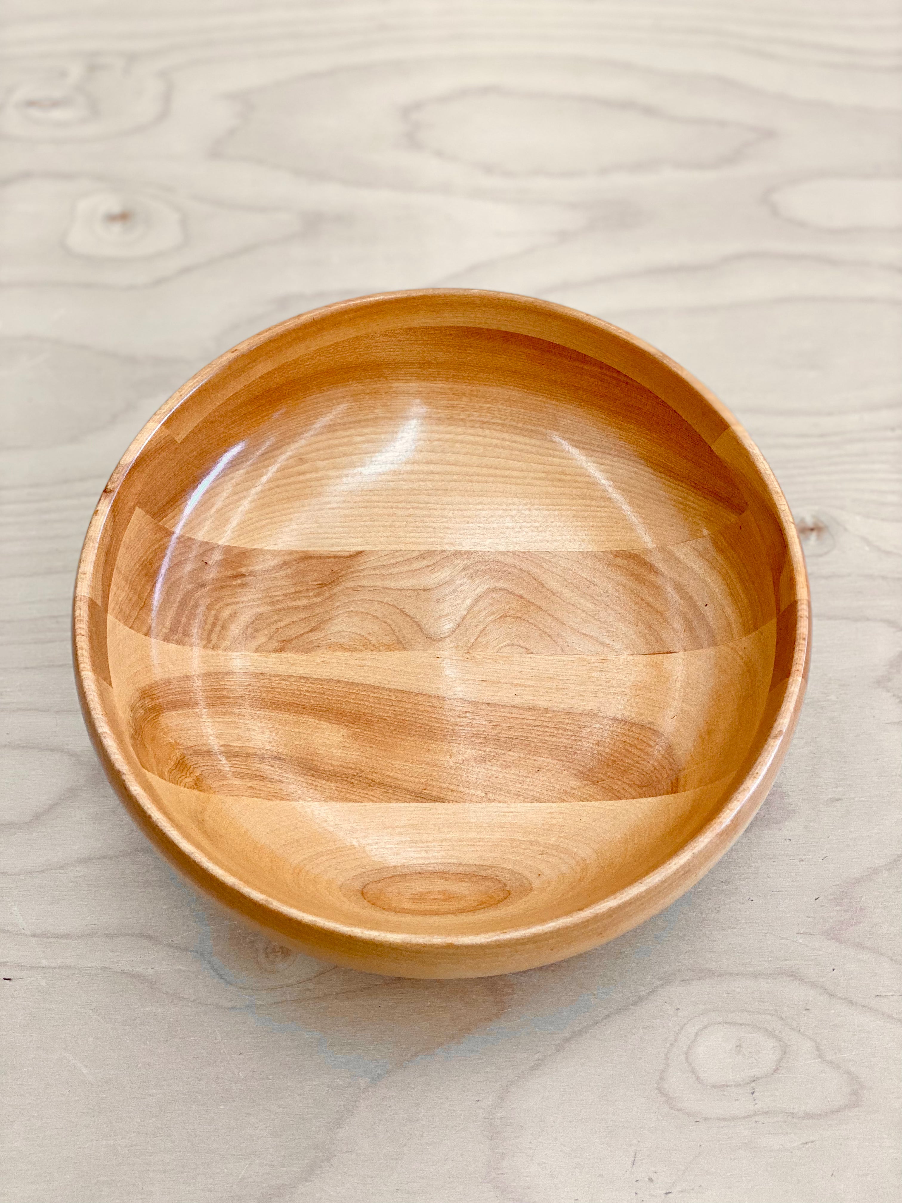 Vintage Wood Bowl Silver Foot