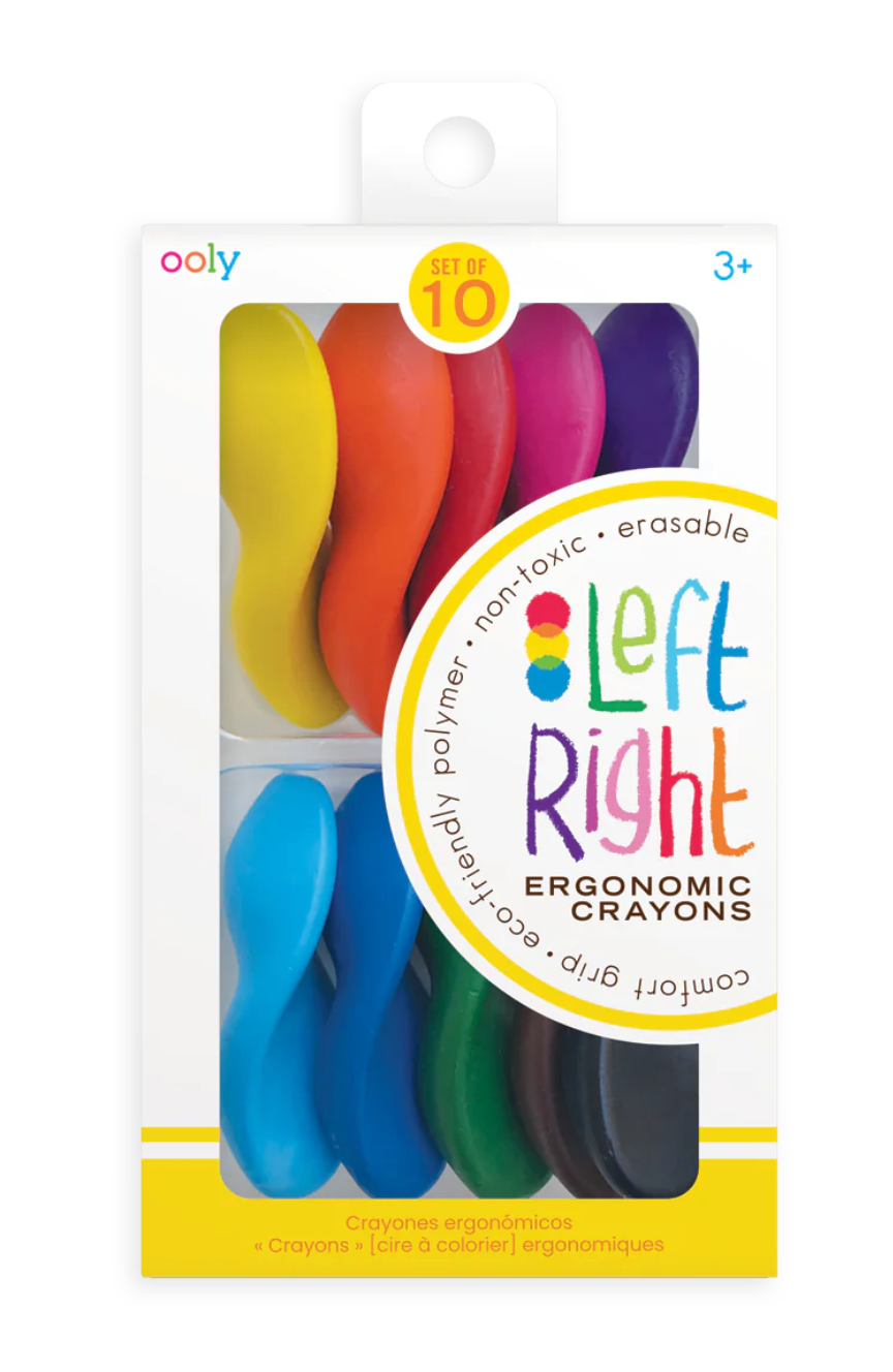 Left Right Ergonomic Crayons - Set of 10