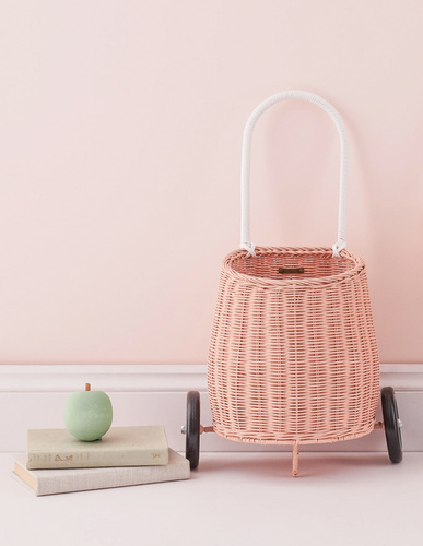 Kids Pink Wheeled Basket