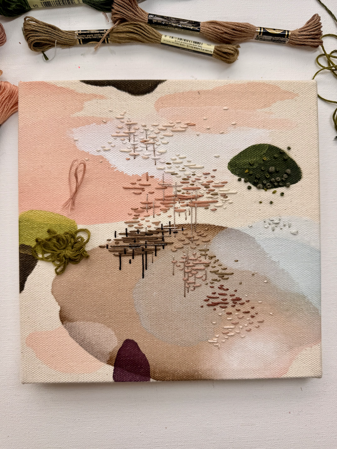 May 30th - Paint & Stitch on Raw Canvas with Mirina Moloney