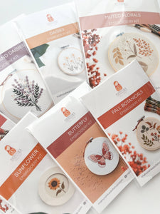 Floral Embroidery DIY Kit, modern embroidery craft kit