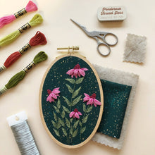 Load image into Gallery viewer, 3D Coneflowers - Intermediate Hand Embroidery DIY Craft Kit